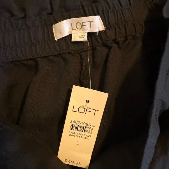 NWT new LOFT High Waist Black Women's Shorts size large 0205 - Picture 4 of 9